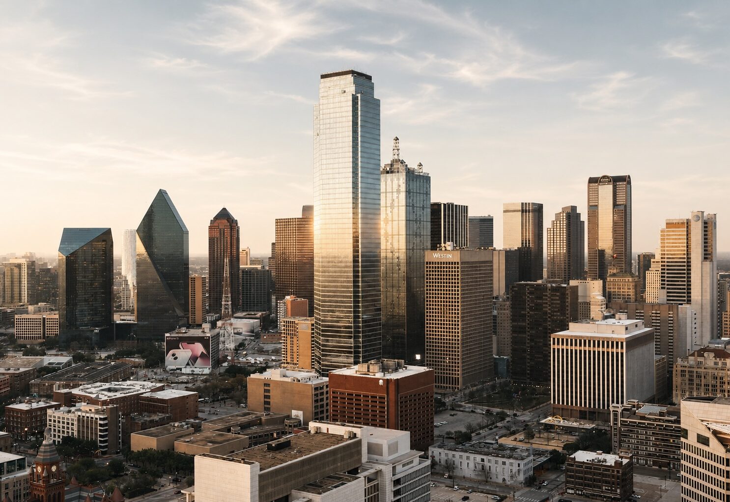 Dallas Texas skyline for luxury and exotic car leasing services